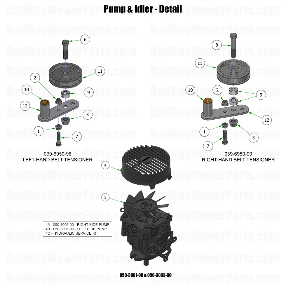 3881 - Bad Boy Mower Parts Lookup > 2025 > Renegade - Gas > Pump & Idler - Detail